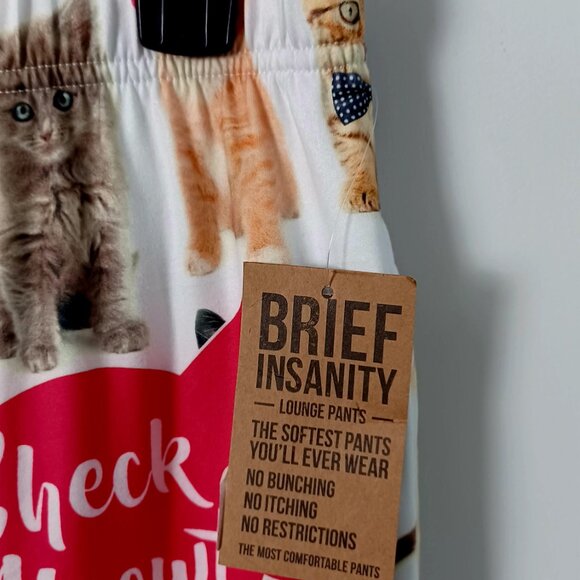 Brief Insanity size medium or large cat motif lounge pants, NEW WITH TAGS - Picture 3 of 4